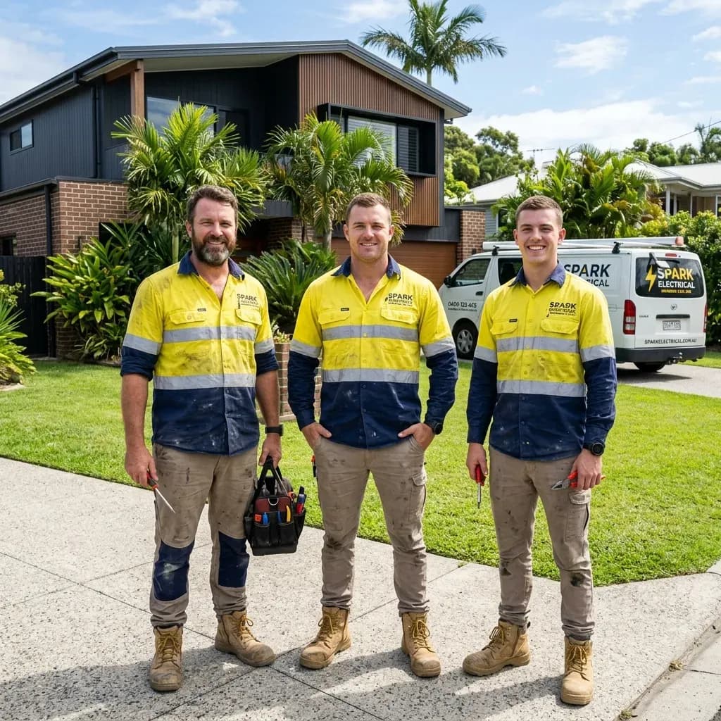 Spark Electrical — the team, branded van