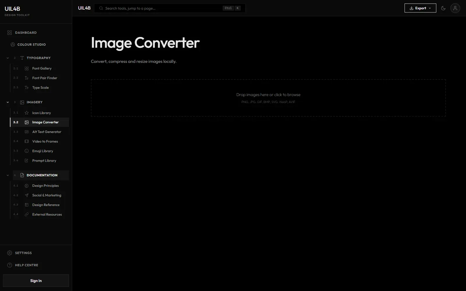 UIL4B — Imagery & Media: convert and compress images locally